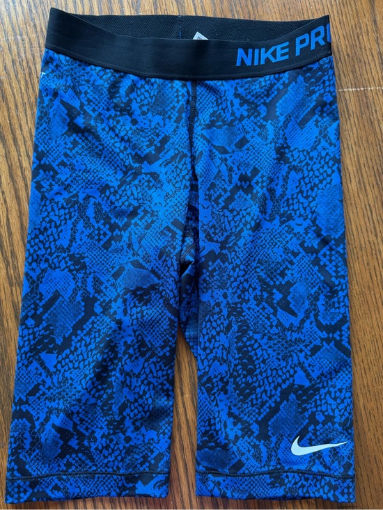 Nike Pants - Nike Pro Vixen Blue Black Snake-Print Athletic Shorts